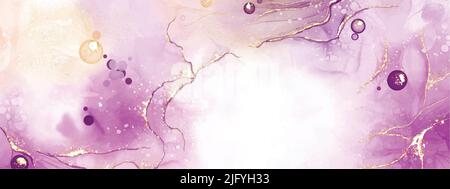 Abstract fluid art with alcohol ink technique painting, and decorated with gold foil to look luxurious. Suitable for backgrounds, banners, cards, or w Stock Vector
