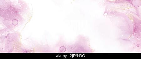 Abstract fluid art with alcohol ink technique painting, and decorated with gold foil to look luxurious. Suitable for backgrounds, banners, cards, or w Stock Vector