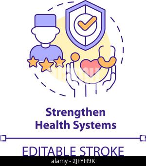 Strengthen health systems concept icon Stock Vector