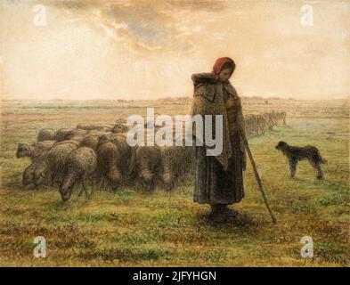 before cascade past Jean françois millet shepherdess and her flock hi-res stock photography and  images - Alamy