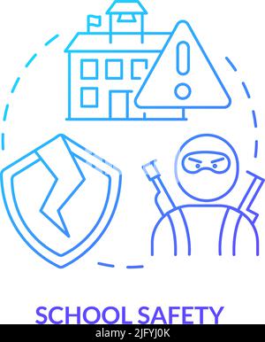 School safety blue gradient concept icon Stock Vector