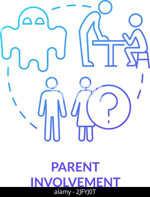 Parent involvement blue gradient concept icon Stock Vector