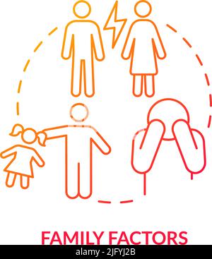 Family factors red gradient concept icon Stock Vector