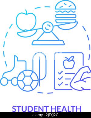 Student health blue gradient concept icon Stock Vector