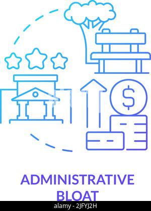 Administrative bloat blue gradient concept icon Stock Vector