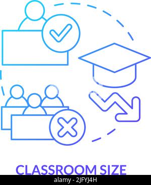 Classroom size blue gradient concept icon Stock Vector