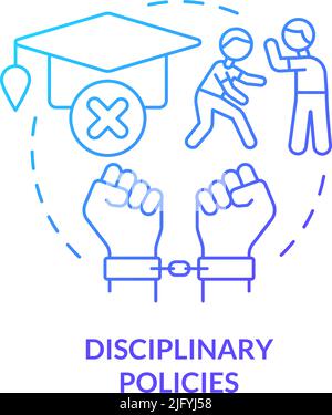 Disciplinary policies blue gradient concept icon Stock Vector