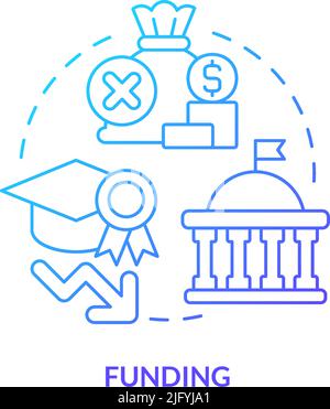 Funding blue gradient concept icon Stock Vector