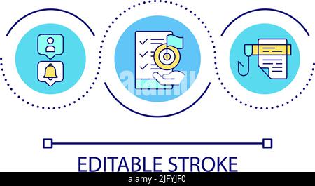 Web search algorithms loop concept icon Stock Vector