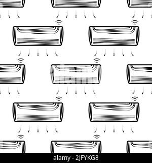 Air Conditioner Icon Seamless Pattern, Air Conditioner Vector Art Illustration Stock Vector