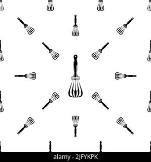 Beater Icon, Whisk Icon Seamless Pattern Vector Art Illustration Stock Vector