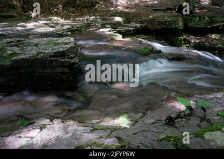 Stream flowing through Double Run at Worlds end State Park Stock Photo