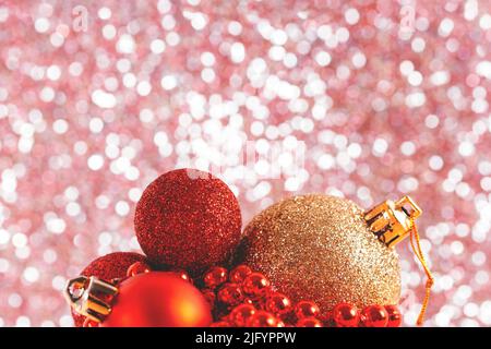 Pink background with garland of pink and red balls made of threads or yarn.  Lighting cotton thread balls. Valentines Day, Women`s, Wedding, Mother`s  Stock Photo - Alamy