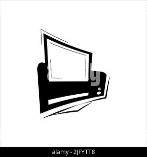 Printer Icon, Ink Jet, Laser Printer Vector Art Illustration Stock Vector