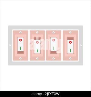 Switch Icon, Electrical Switch Vector Art Illustration Stock Vector