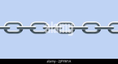3d chain illustration, realistic steel metal graphic. Vector illustration Stock Vector