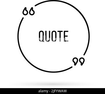 lineart quotation template with shadow Stock Vector