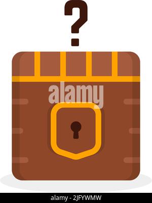 cartoon question box like treasure Stock Vector