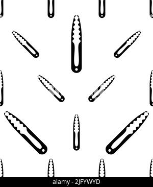 Cooking Tongs Icon Seamless Pattern, Food Serving Tong Vector Art Illustration Stock Vector