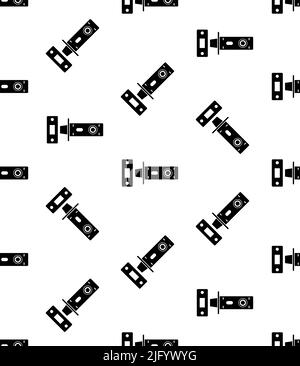 Door Lock Icon Seamless Pattern, Door Latch Vector Art Illustration Stock Vector