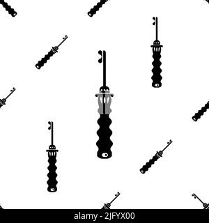 Electric Toothbrush Icon Seamless Pattern, Tooth Cleaning Brush Vector Art Illustration Stock Vector