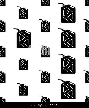 Gasoline Can Icon Seamless Pattern, Fuel Can Vector Art Illustration Stock Vector