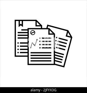 Dossier Icon, Collection Of Papers Vector Art Illustration Stock Vector