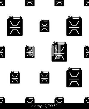 Gasoline Can Icon Seamless Pattern, Fuel Can Vector Art Illustration Stock Vector