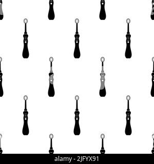 Electric Toothbrush Icon Seamless Pattern, Tooth Cleaning Brush Vector Art Illustration Stock Vector