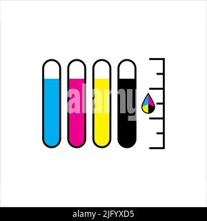 Ink Level Icon, Liquid Level Icon Vector Art Illustration Stock Vector