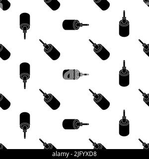 Optical Fiber Icon Seamless Pattern, Higher Bandwidth, Data Cable Vector Art Illustration Stock Vector