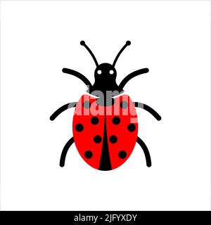 Ladybug Icon, Insect Icon, Coccinellidae, Ladybirds Icon Vector Art Illustration Stock Vector