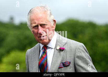 The Prince of Wales, Patron of the National Botanic Garden of Wales, during a visit to the Botanic Gardens at Middleton Hall, Llanarthne. Picture date: Tuesday July 5, 2022. Stock Photo