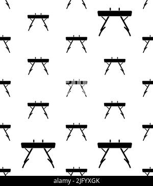 Pommel Horse Icon Seamless Pattern, Artistic Gymnastics Apparatus, Side Horse Vector Art Illustration Stock Vector