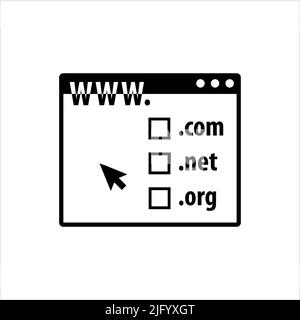 Domain Registration Icon, Web Hosting Service Registration Vector Art Illustration Stock Vector