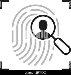identity person with linear fingerprint Stock Vector
