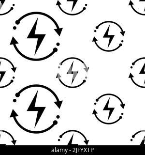 Renewable Energy Icon Seamless Pattern. Green Clean Energy Vector Art Illustration Stock Vector