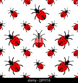 Ladybug Icon Seamless Pattern, Insect Icon, Coccinellidae, Ladybirds Icon Vector Art Illustration Stock Vector