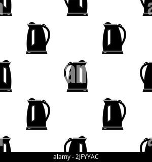 Water Heater Kettle Icon Seamless Pattern, Electric Water Boiler Vector Art Illustration Stock Vector