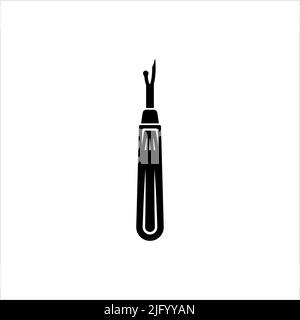Seam Ripper Icon, Sewing Tool Used For Cutting And Removing Stitches Vector Art Illustration Stock Vector