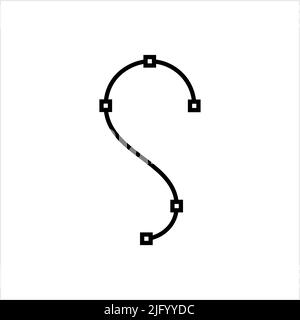 Spline Icon, Geometric Mathematics Drawing Icon Vector Art Illustration Stock Vector
