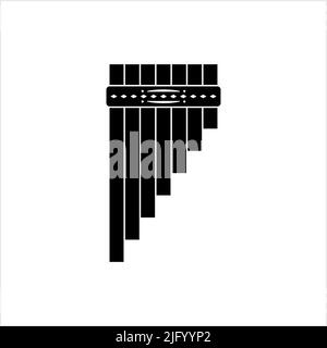 Pan Flute Icon, Closed Tube Musical Instrument, Panpipes, Syrinx Vector Art Illustration Stock Vector