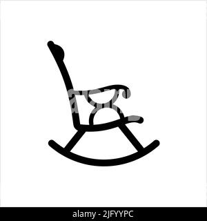 Rocking Chair Icon, Curved Band Chair Vector Art Illustration Stock Vector