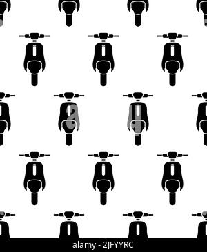 Scooter Icon Seamless Pattern, Motor Scooter Icon Vector Art Illustration Stock Vector