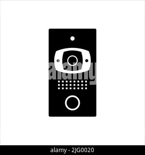 Video Doorbell Icon, Camera Ring Wi Fi Enabled Smart Video Doorbell Vector Art Illustration Stock Vector