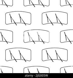 Wiper Icon Seamless Pattern, Windscreen, Windshield Cleaning Wiper Vector Art Illustration Stock Vector