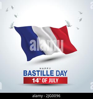 happy bastille day Russian greetings. vector illustration design.happy bastille day France greetings. vector illustration design. Stock Vector