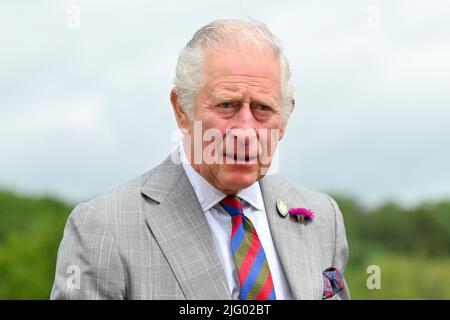 The Prince of Wales, Patron of the National Botanic Garden of Wales, during a visit to the Botanic Gardens at Middleton Hall, Llanarthne. Picture date: Tuesday July 5, 2022. Stock Photo