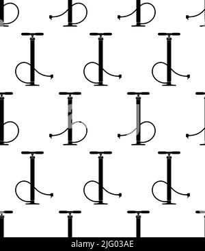 Air Pump Icon Seamless Pattern, Air Displacement Pump To Inflate Tyre Vector Art Illustration Stock Vector