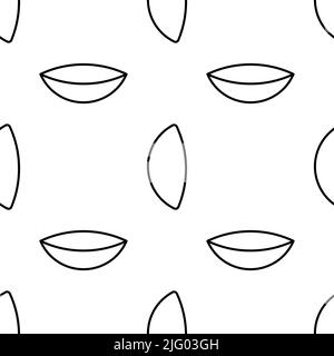 Contact Lens Icon Seamless Pattern, Ocular Prosthetic Device Vision Improvement Decoration Thin Lens Placed Directly On The Surface Of The Eye Vector Stock Vector